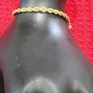 Gold-Tone Rope chain Bracelet 7”